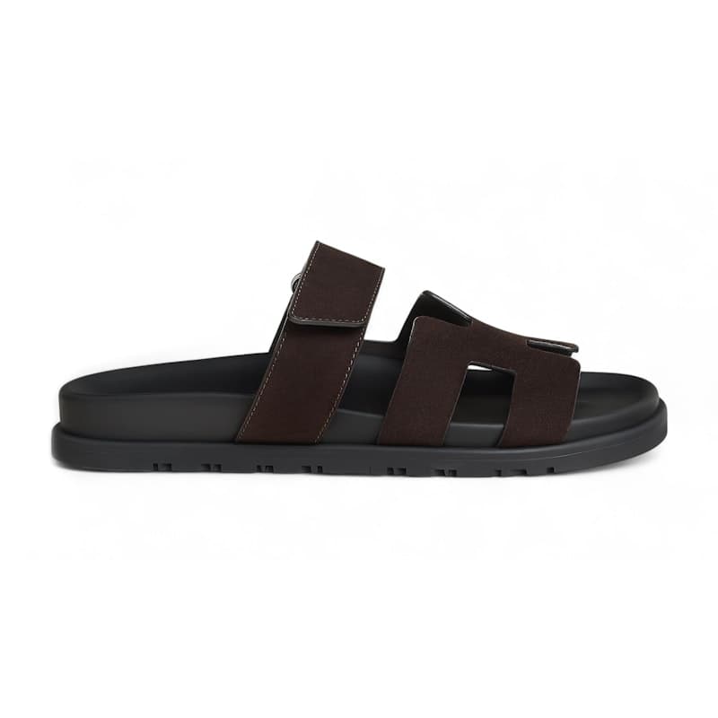Hermes Chypre Sandal Marron ÃbÃ¨ne Suede Goatskin (Women's)
