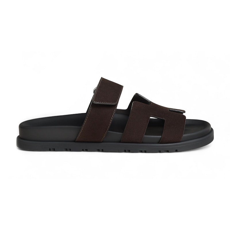 Hermes Chypre Sandal Marron ÃbÃ¨ne Suede Goatskin (Women's)