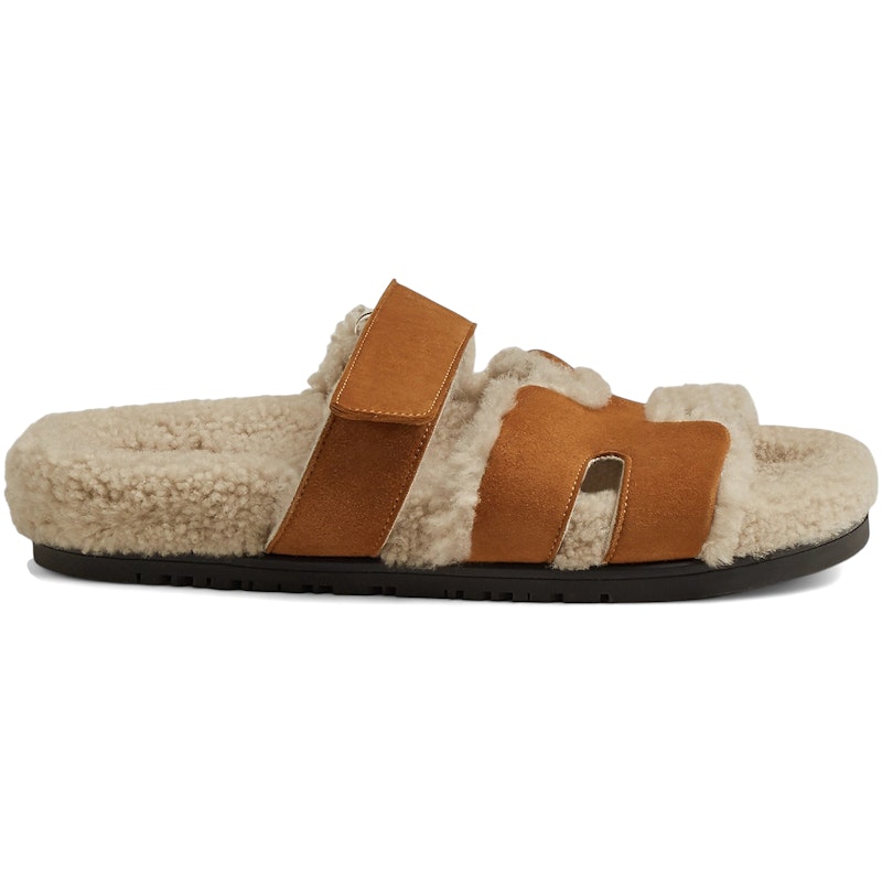 Hermes Chypre Sandal Natural Ãcru Shearling (Women's)