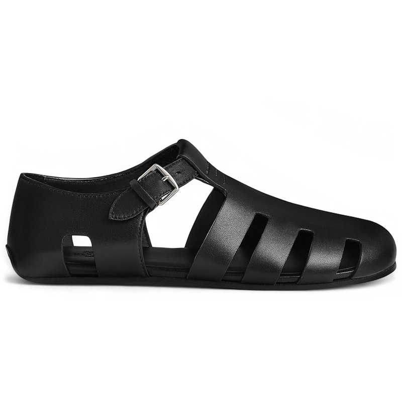 Hermes Motif Sandal Black